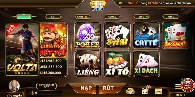 Giải trí với sân chơi game bài phong phú, nội dung đa dạng